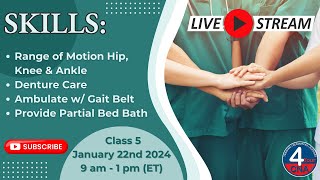 CNA Chronicles Denture Care Bed Bath Mastery Ambulation with Gait Belt and Limb ROM Class 5 [upl. by Aehcim]