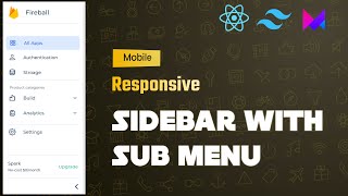 Desktop and Mobile Responsive Sidebar With Submenu Using React js and tailwind css and Framer Motion [upl. by Claudell533]