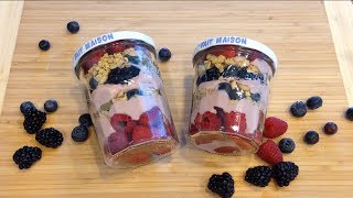 3 Berries Granola Yogurt Parfait 水果酸奶冻糕 [upl. by Elad]