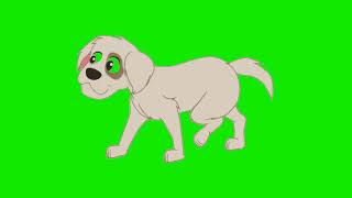 cute dog walking animated UHD green screen background for cartoon videos [upl. by Oakley]