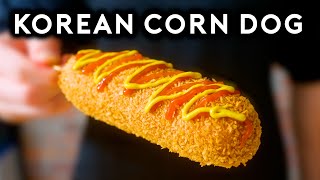 Korean Cheese Corn Dogs  Anything With Alvin [upl. by Eirojram]