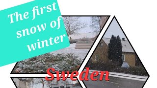 The first snow of winter in Svalöv SWEDEN [upl. by Anne-Corinne]