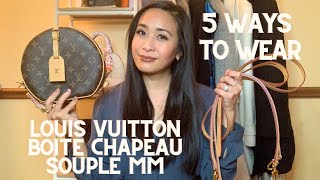 LOUIS VUITTON BOITE CHAPEAU SOUPLE MM  5 WAYS TO WEAR  MOD SHOTS [upl. by Ahsinaj]