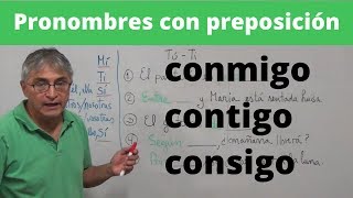 Pronombres con preposición conmigo contigo [upl. by Corinne]