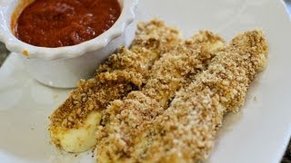 Homemade Baked Mozzarella Sticks Cheese Sticks [upl. by Gasperoni323]