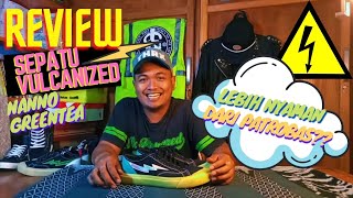 REVIEW SEPATU VULCANIZED BRAND LOKAL INDONESIA  VULCAN NANNO GREENTEA [upl. by Elauqsap130]