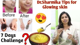 I followed🔥7 Days challenge🔥Trying DrSharmikas Ghee Tips Tamil Indian Skin [upl. by Eustatius]