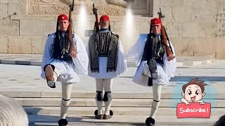 Greek Presidential guard Evzones changing ceremony life evzones viral greece soldier trending [upl. by Kcirdle66]