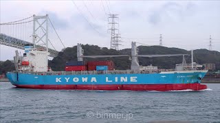 KYOWA ROSE  協和海運のコンテナ船関門東航  2024 [upl. by Bunns717]