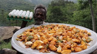 CHILLY EGG Prepared by my Daddy ARUMUGAM  Village food factory [upl. by Akimed]