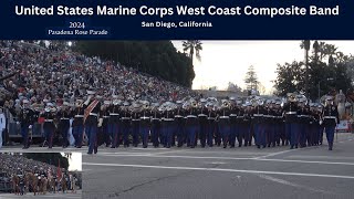 USMC West Coast Composite Band  The Marines Hymn  2024 Pasadena Rose Parade [upl. by Nylinej]