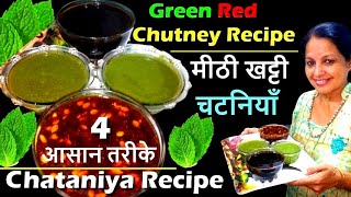 GREEN and RED CHUTNEY for Aloo Tikki  Chataniya Recipe  Red Chutney  Green Chutney  anuzrecipes [upl. by Corrianne]