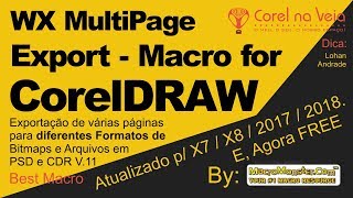 Multipage Export to Bitmaps PSD JPG PNG e CDR Individual no CorelDRAW 2018 [upl. by Drugge]