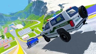 beamNG Drive jeu de voiture de course voiture de police camions bus crash test simulateur [upl. by Anaila503]