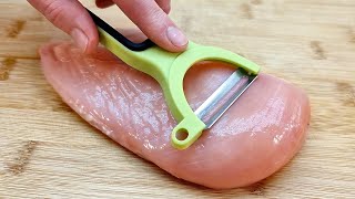 Ein Trick mit dem Gemüseschäler Tolles Rezept mit Hähnchenbrust ohne Backofen ASMR [upl. by Aylmar]