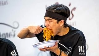 World Pasta Eating Championship World Record Broken [upl. by Sonitnatsnok]