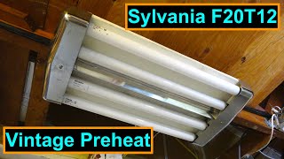 Sylvania 4 Lamp F20T12 Preheat Fluorescent Light Fixture [upl. by Glass265]