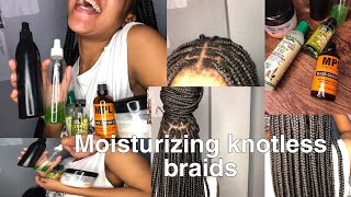 How I maintain and keep my knotless braids moisturized 4C hairLOC methodSouthAfrican Youtuber [upl. by Anoyek]