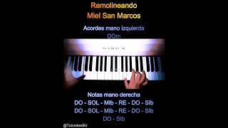 RemolineandoProezasMiel San MarcosTutorial Pianoquotacordes y melodiaquotFACIL  Principiante [upl. by Lanor]