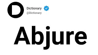 Abjure Meaning In English [upl. by Anomas685]