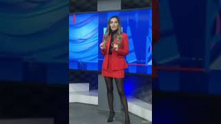 BÁRBARA CÁRDENAS RED OUTFIT WITH BLACK PANTYHOSE Pt3 [upl. by Jolenta]