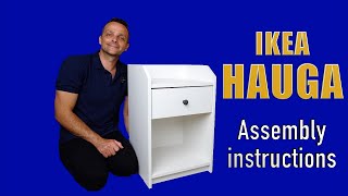 IKEA HAUGA Bedside table Assembly instructions  StepbyStep Guide [upl. by Robison]