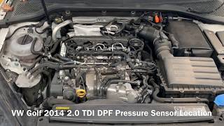 VW Golf Seat Leon 2014 TDI DPF Pressure Sensor Location [upl. by Modnar222]