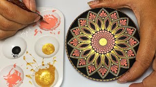 Mandala Art Dot Painting Rocks Tutorial Painted Stones for Beginners How To Drawing Satisfying Video [upl. by Zaneski]