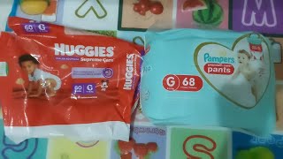 COMPARAÇÃO DA FRALDA ROUPINHA HUGGIES SUPREME CARE NOVA VERSÃO X PAMPERS PREMIUM CARE PANTS [upl. by Enirual]