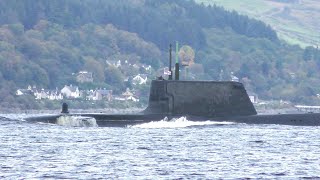 Astute class submarine departs Faslane Scotland [upl. by Robers501]