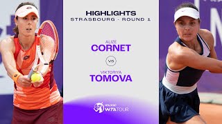 Alize Cornet vs Viktoriya Tomova  2023 Strasbourg Round 1  WTA Match Highlights [upl. by Yardna]