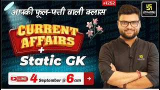 4 September 2023 Current Affairs  Daily Current Affairs 1252 Important Quest  Kumar Gaurav Sir [upl. by Sulakcin]