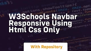 W3schools navbar responsive using html css only [upl. by Ahsekal]