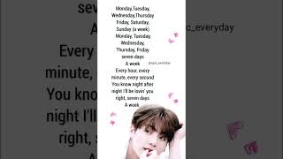 Jungkook  quotSEVENquot  lyrics  bts jk shorts status song [upl. by Ojyram449]