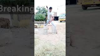 Learn power breaking brick breaking martial arts at home powerbreaking sportmartialarts taekwondo [upl. by Rapsac]