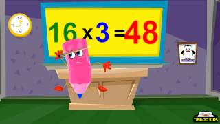 School Tutorial  16 Times Table Song  Kids Songs With Lyrics [upl. by Ambrogino110]