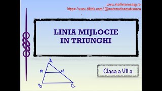 Linia mijlocie in triunghi clasa a 7 a [upl. by Neersin]