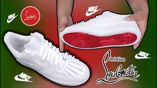 NIKE AIR FORCE 1 CHRISTIAN LOUBOUTIN CUSTOM [upl. by Yelrehs214]