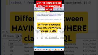 Day13  Difference Between HAVING amp WHERE clause in SQL coadingkaksha dataanalysis coding [upl. by Imak]