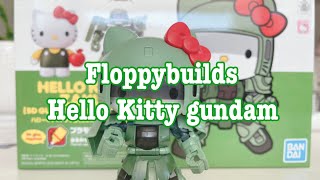 hello kitty gundam building 🎀💚  Floppybuilds [upl. by Nathanial]