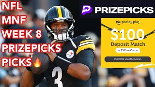 PRIZEPICKS NFL MNF WEEK 8 PICKS podcast fantasysports nfl [upl. by Layol]