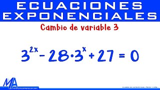 Ecuaciones exponenciales usando cambio de variable  Ejemplo 3 [upl. by Atinnor]