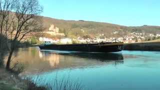 Binnenschiff MS Heiner Krieger  zu Tal bei Neckarsteinach [upl. by Attolrahc]