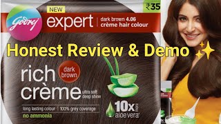 Godrej Expert Rich Creme Dark Brown Hair Colour Review With Demo  How To Apply Hair Colour [upl. by Isis961]