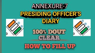 How to fill up Presiding Officers diary কিভাবে presiding officer diary পূরন করবেন। [upl. by Ellertnom]