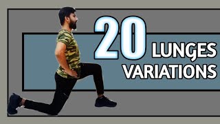 20 Lunges Variations  Learn 20 Body Weight Lunges Variations [upl. by Llehctim259]