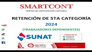 RETENCION DE 5TA CATEGORIA  2024 [upl. by Davidde]