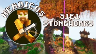 Minecraft Stoneworks Lets Play S1E1 Foundations [upl. by Eelak]