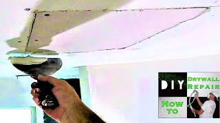 How to repair a drywall ceiling hole fast and easy [upl. by Lorola]