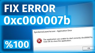 Fix 0xc00007b Application Error \u00100 FIX for Any Games or Apps  unable to start correctly error [upl. by Inessa]